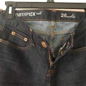 J Crew Toothpick jeans 26 Tall